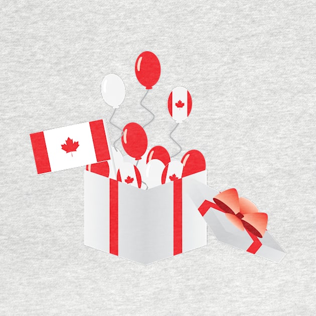 Canada Red and White party - Canada Flag and Balloons by sigdesign